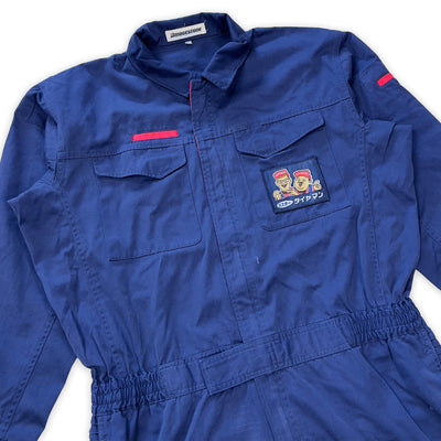 Retro JDM Japan Bridgestone Mista Tire Mechanic Tsunagi Coveralls Blue - Sugoi JDM