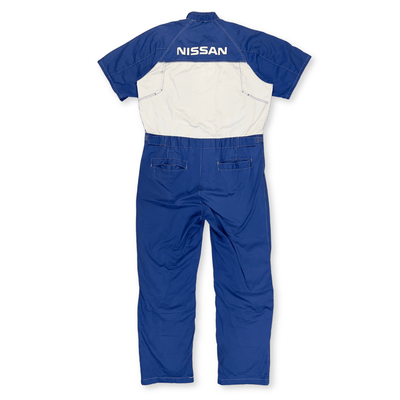 Retro JDM Japan Nissan Summer Tsunagi Mechanics Coverall Short Sleeve Blue - Sugoi JDM