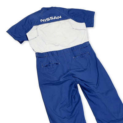 Retro JDM Japan Nissan Summer Tsunagi Mechanics Coverall Short Sleeve Blue - Sugoi JDM