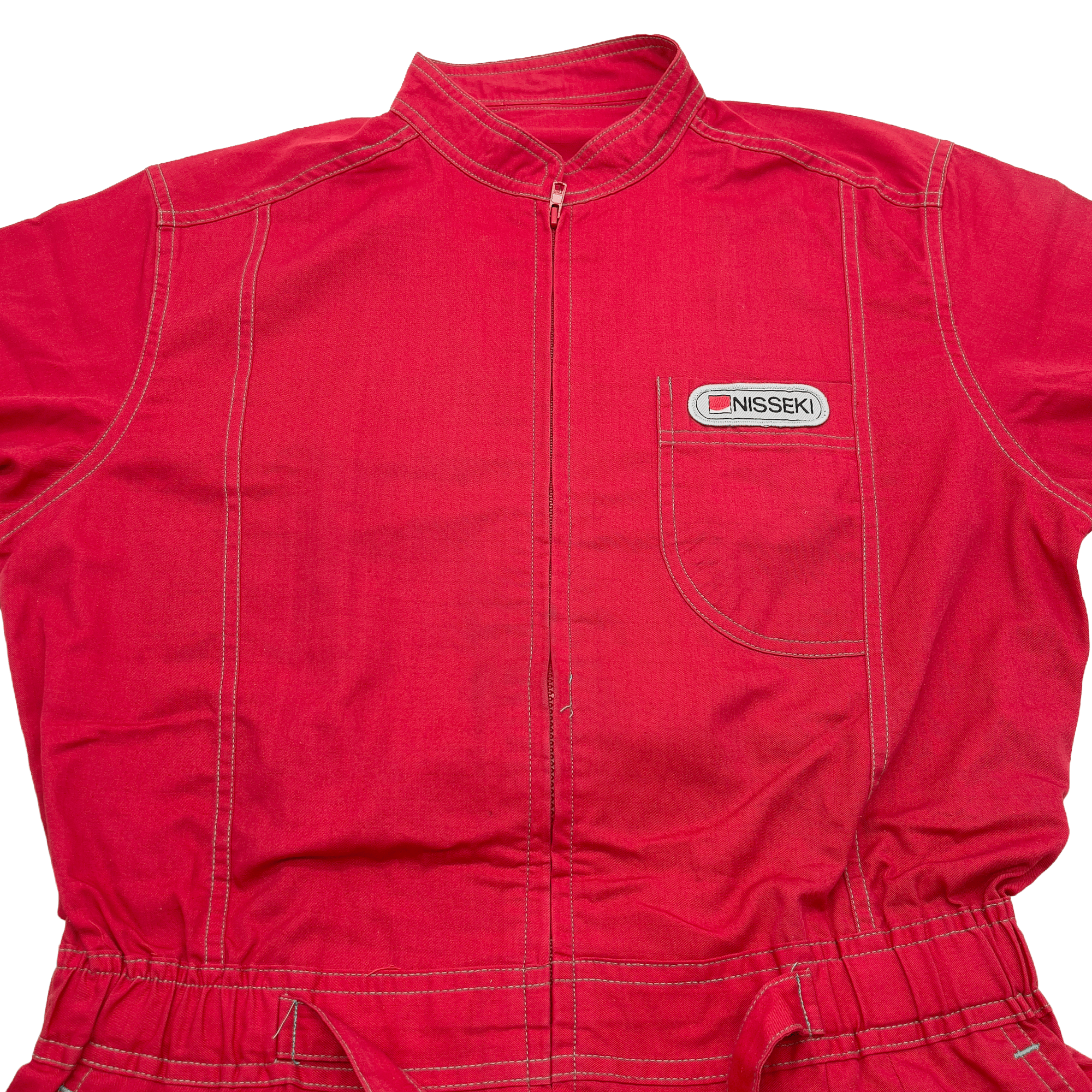 Retro JDM Japan Nisseki Dash Racer 100 Mechanic Coveralls Tsunagi Red - Sugoi JDM