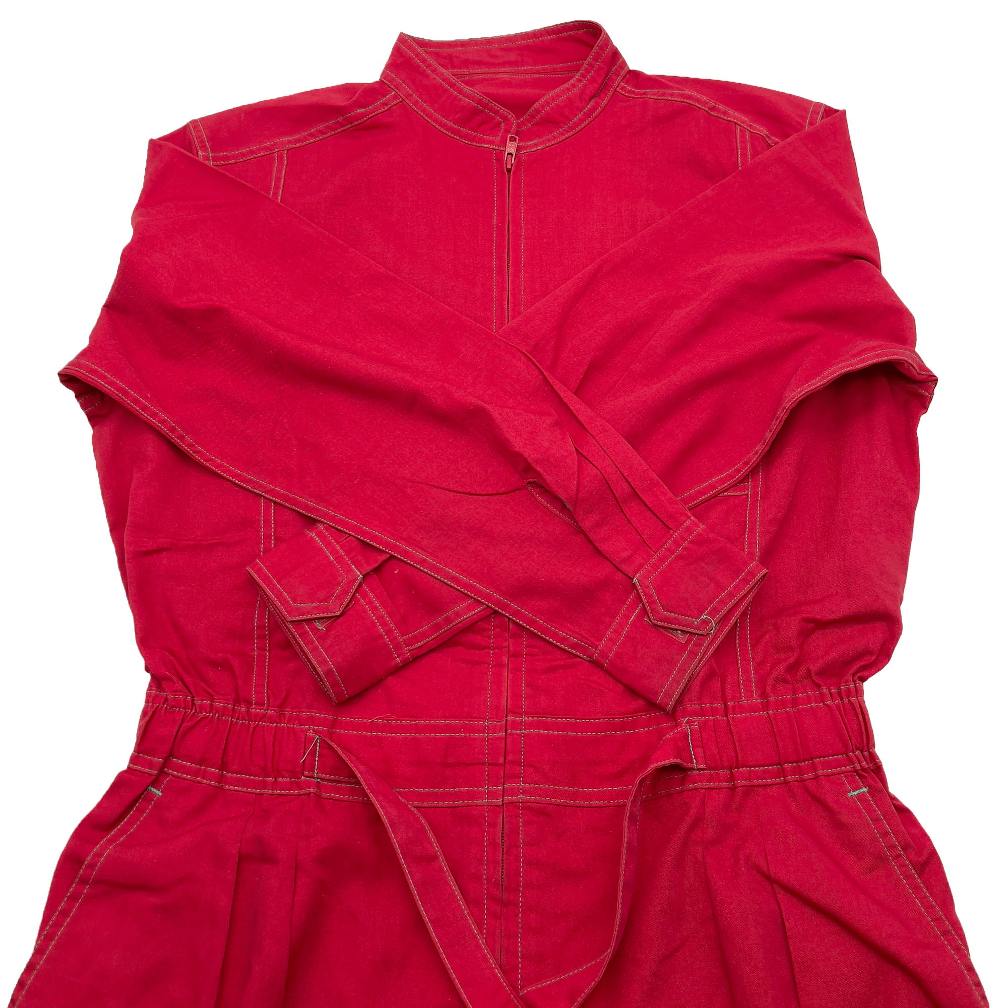 Retro JDM Japan Nisseki Dash Racer 100 Mechanic Coveralls Tsunagi Red - Sugoi JDM