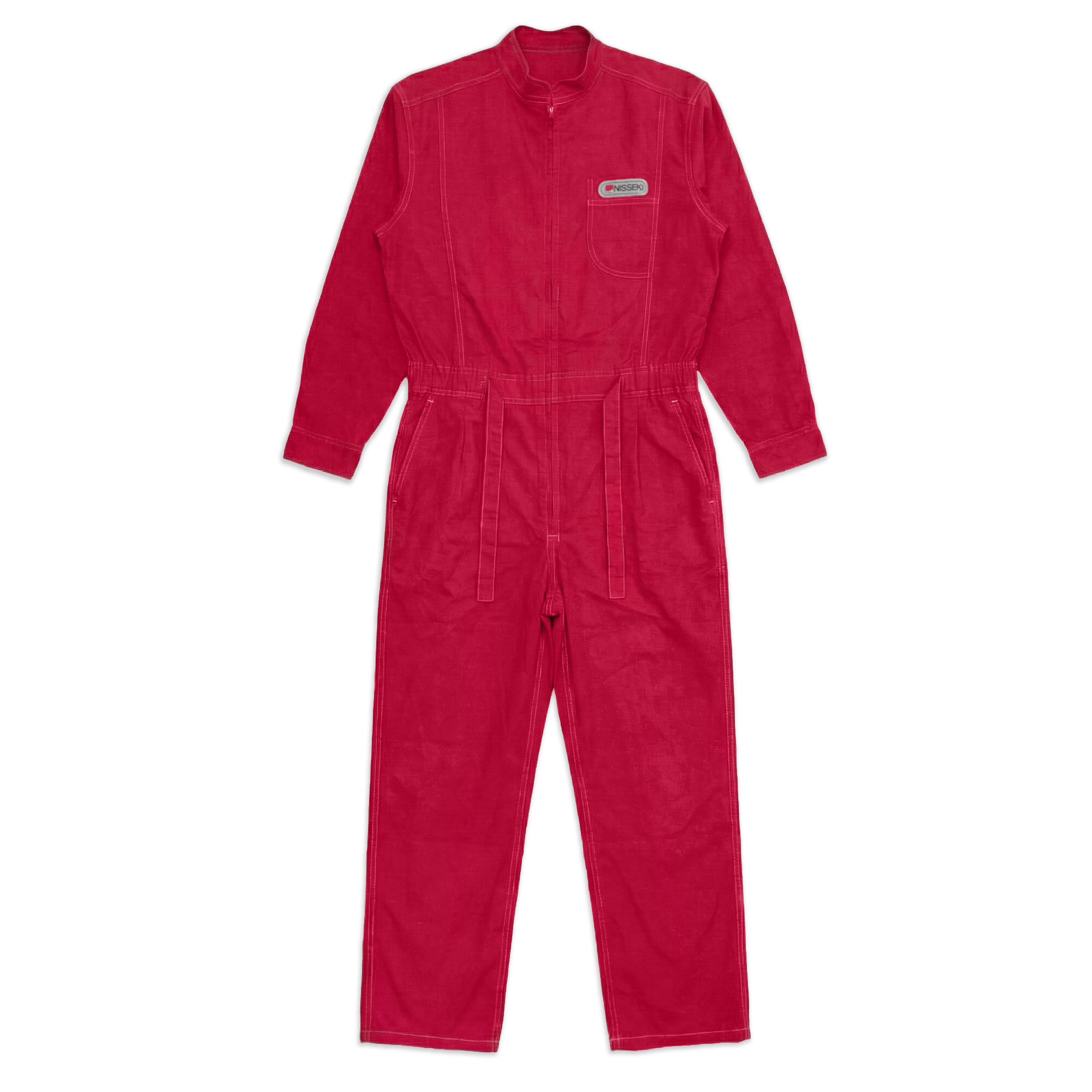 Retro JDM Japan Nisseki Dash Racer 100 Mechanic Coveralls Tsunagi Red - Sugoi JDM