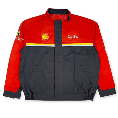 Retro JDM Japan Showa 1990s Formula Shell Helix Ferrari Motorsports Jacket - Sugoi JDM