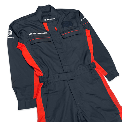 Retro JDM Japan Super Autobacs JGTC Pit Staff Summer Coveralls Tsunagi Black - Sugoi JDM