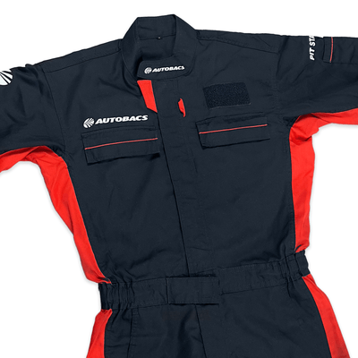 Retro JDM Japan Super Autobacs JGTC Pit Staff Summer Coveralls Tsunagi Black - Sugoi JDM