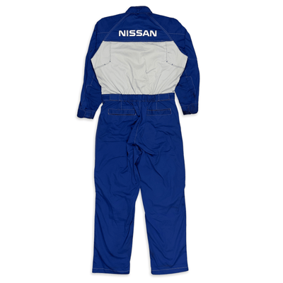 Retro JDM Nissan Summer Tsunagi Coverall Jumpsuit Long Sleeve Blue - Sugoi JDM