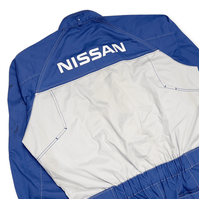Retro JDM Nissan Summer Tsunagi Coverall Jumpsuit Long Sleeve Blue - Sugoi JDM