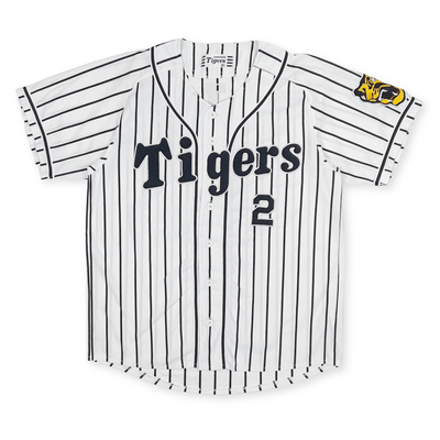 Retro Mizuno NPB Hanshin Tigers Fumiya Hojoh Baseball Jersey Knit White 2 - Sugoi JDM