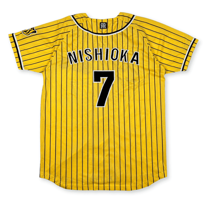 Tigers ユニフォーム Nishioka 7 Retro NPB Hanshin Tigers Tsuyoshi Nishioka Pin Stripe Baseball