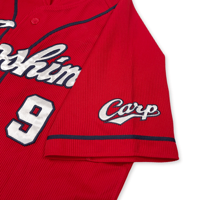 Retro NPB Japan Hiroshima Carp Baseball Knit Jersey Yoshihiro Maru Red #9 - Sugoi JDM
