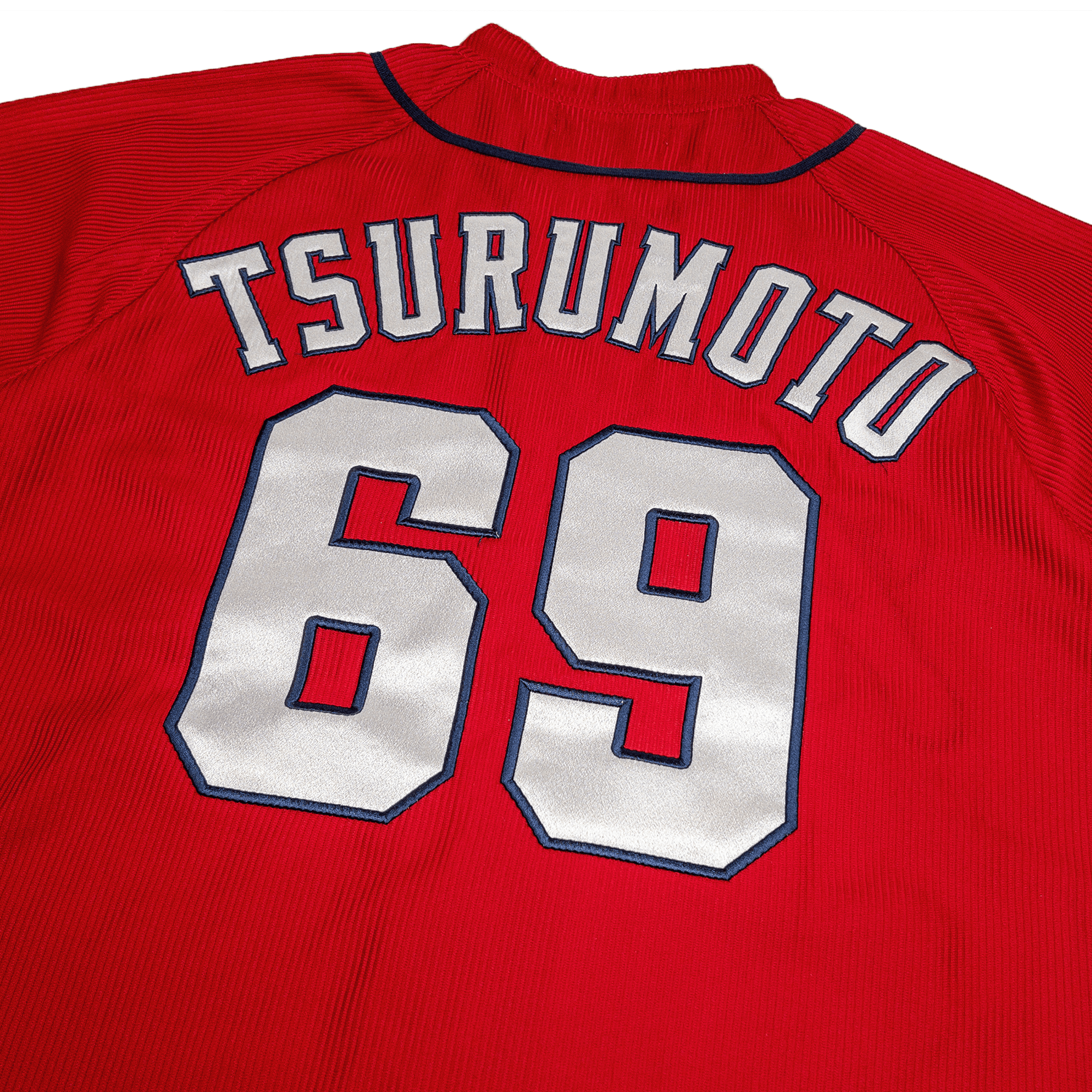 Retro NPB Japan Hiroshima Carp Baseball Knit Jersey Yuki Tsurumoto Red 69 - Sugoi JDM