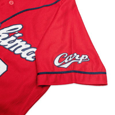 Retro NPB Japan Hiroshima Carp Baseball Knit Jersey Yuki Tsurumoto Red 69 - Sugoi JDM