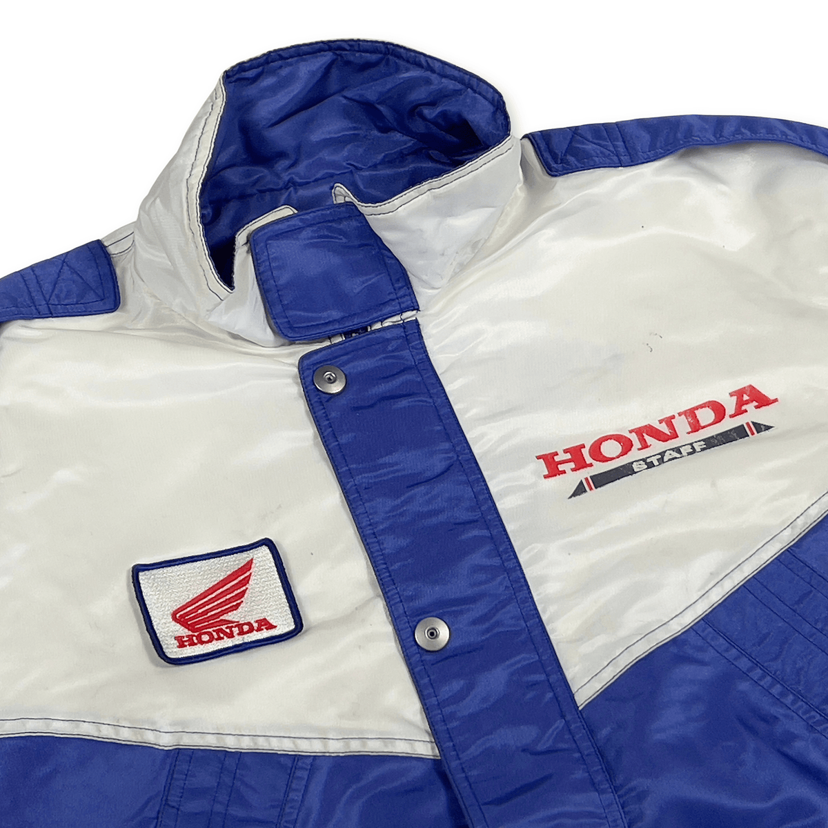 Retro Showa 1990s JDM Japan Honda Racing Blue Helmet Staff Jacket Blue ...