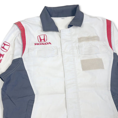Retro Showa Era 1990s JDM Japan Honda Motors Mechanic Jacket White - Sugoi JDM