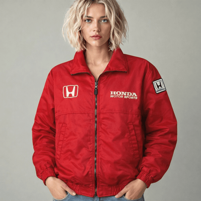 Retro Showa Era JDM 1990s Honda Collection Motor Sports Racing Jacket Red - Sugoi JDM