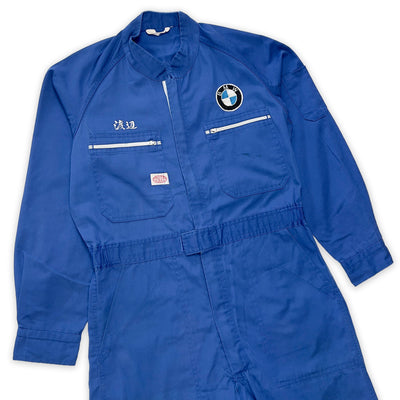Retro Showa Japan BMW Motorrad Motorcycle Watanabe Coveralls Tsunagi Blue - Sugoi JDM