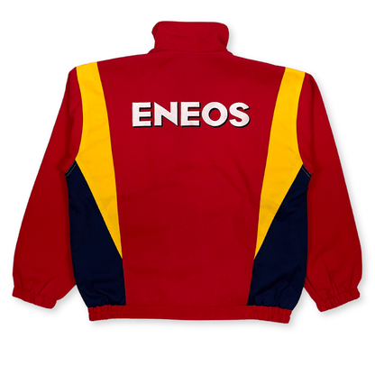 Retro Showa JDM Japan ENEOS Stitched Logo Jacket Jumper Red Orange - Sugoi JDM