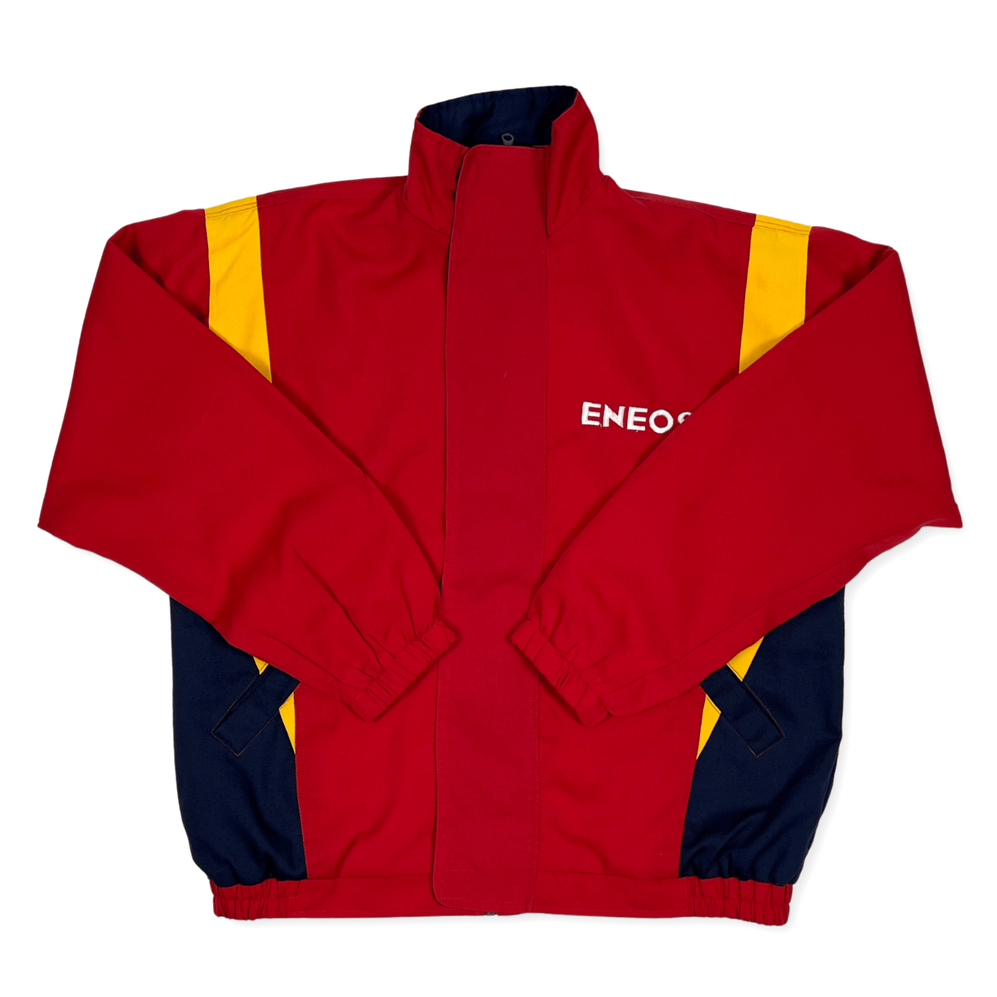 Retro Showa JDM Japan ENEOS Stitched Logo Jacket Jumper Red Orange - Sugoi JDM