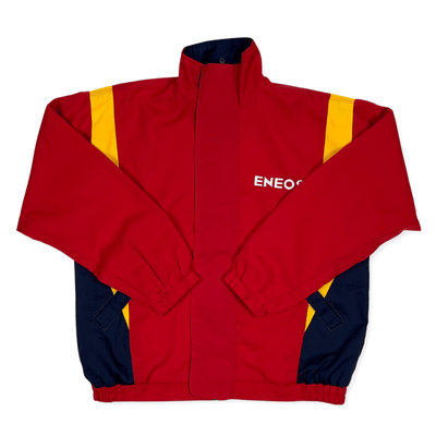 Retro Showa JDM Japan ENEOS Stitched Logo Jacket Jumper Red Orange - Sugoi JDM