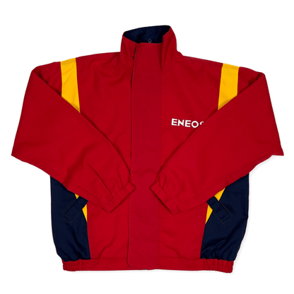 Retro Showa JDM Japan ENEOS Stitched Logo Jacket Jumper Red Orange - Sugoi JDM