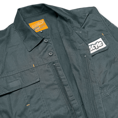 Retro Suzuki Jimny Jimnystyle Mechanic Coveralls Tsunagi Gray - Sugoi JDM