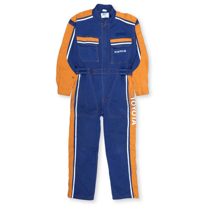 Retro Toyota Vista Tecno Summer Tsunagi Automotive Mechanic Jumpsuit Blue - Sugoi JDM