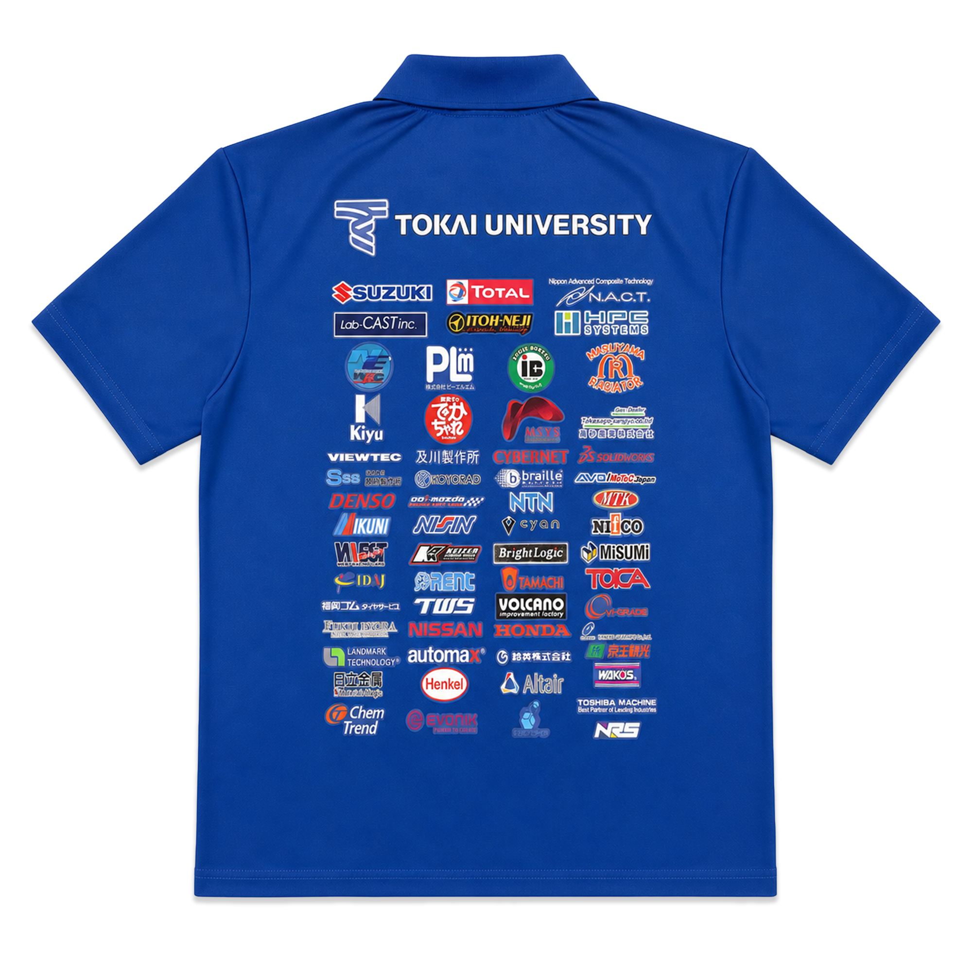 Retro Japan JDM Tokai University Suzuki Formula Racing Team Polo Shirt Blue
