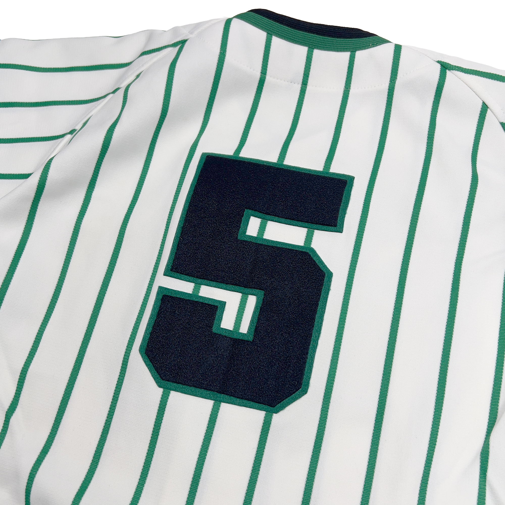 Vintage Descente Toyota Matsuhidai Japan Baseball Jersey 1980s Green Pinstripe