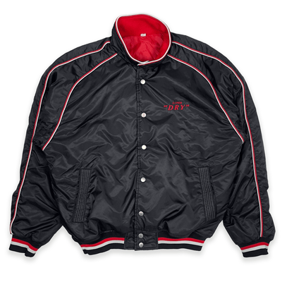 Vintage 1990s Japan Asahi Super Dry Stadium Bomber Jacket Black - Sugoi JDM