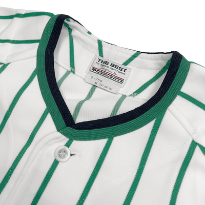 Vintage Descente Toyota Matsuhidai Japan Baseball Jersey 1980s Green Pinstripe - Sugoi JDM