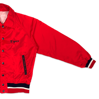 Vintage Hanshin Tigers Descente Red Satin 1970s Japanese Baseball Jacket - Sugoi JDM
