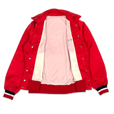 Vintage Hanshin Tigers Descente Red Satin 1970s Japanese Baseball Jacket - Sugoi JDM