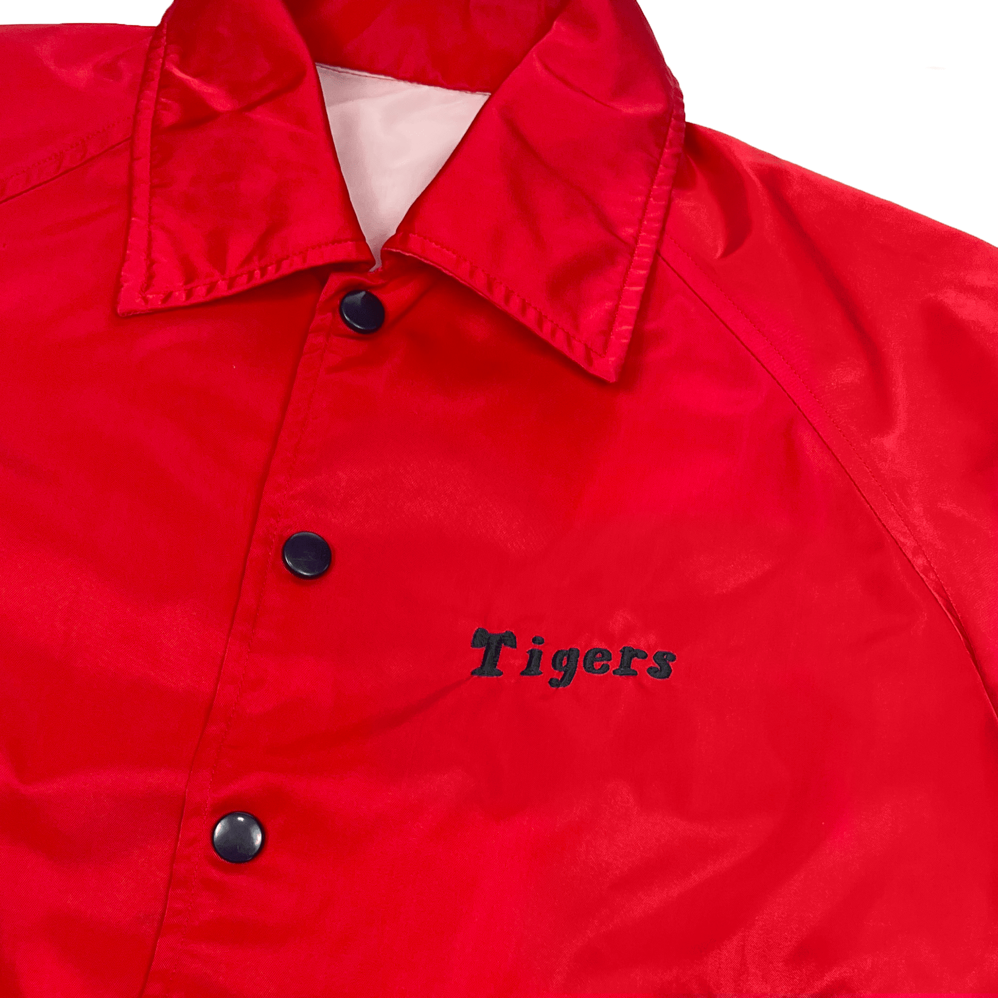 Vintage Hanshin Tigers Descente Red Satin 1970s Japanese Baseball Jacket - Sugoi JDM