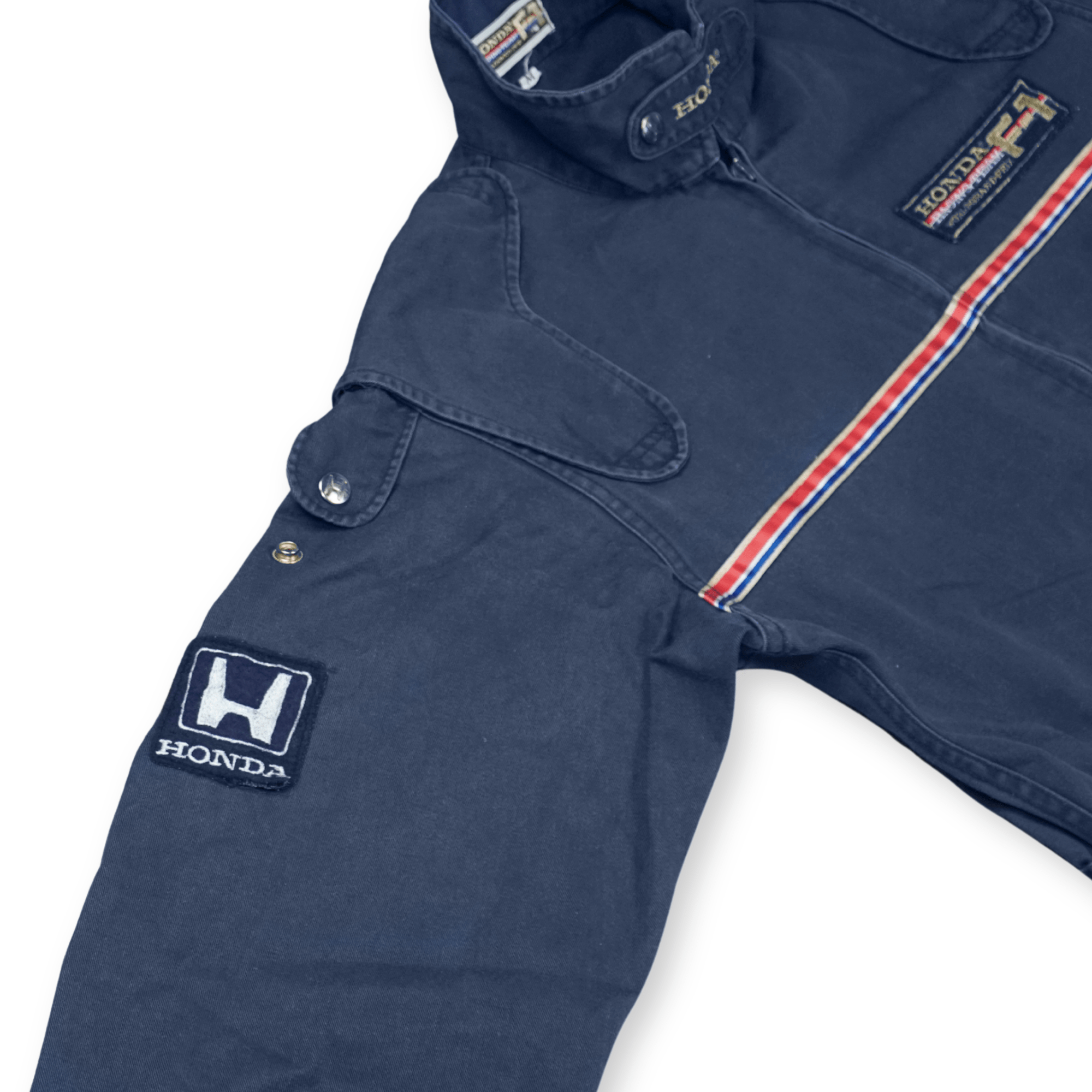 Vintage JDM Honda Racing Team World Grand Prix F1 Pit Crew Coveralls Tsunagi Blue - Sugoi JDM