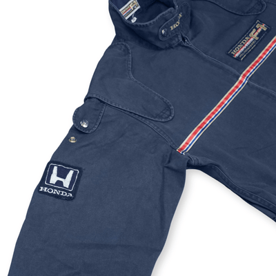 Vintage JDM Honda Racing Team World Grand Prix F1 Pit Crew Coveralls Tsunagi Blue - Sugoi JDM