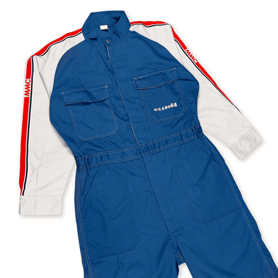 Vintage JDM Japan MMC Mitsubishi Motors Car Plaza Coveralls Tsunagi Blue - Sugoi JDM