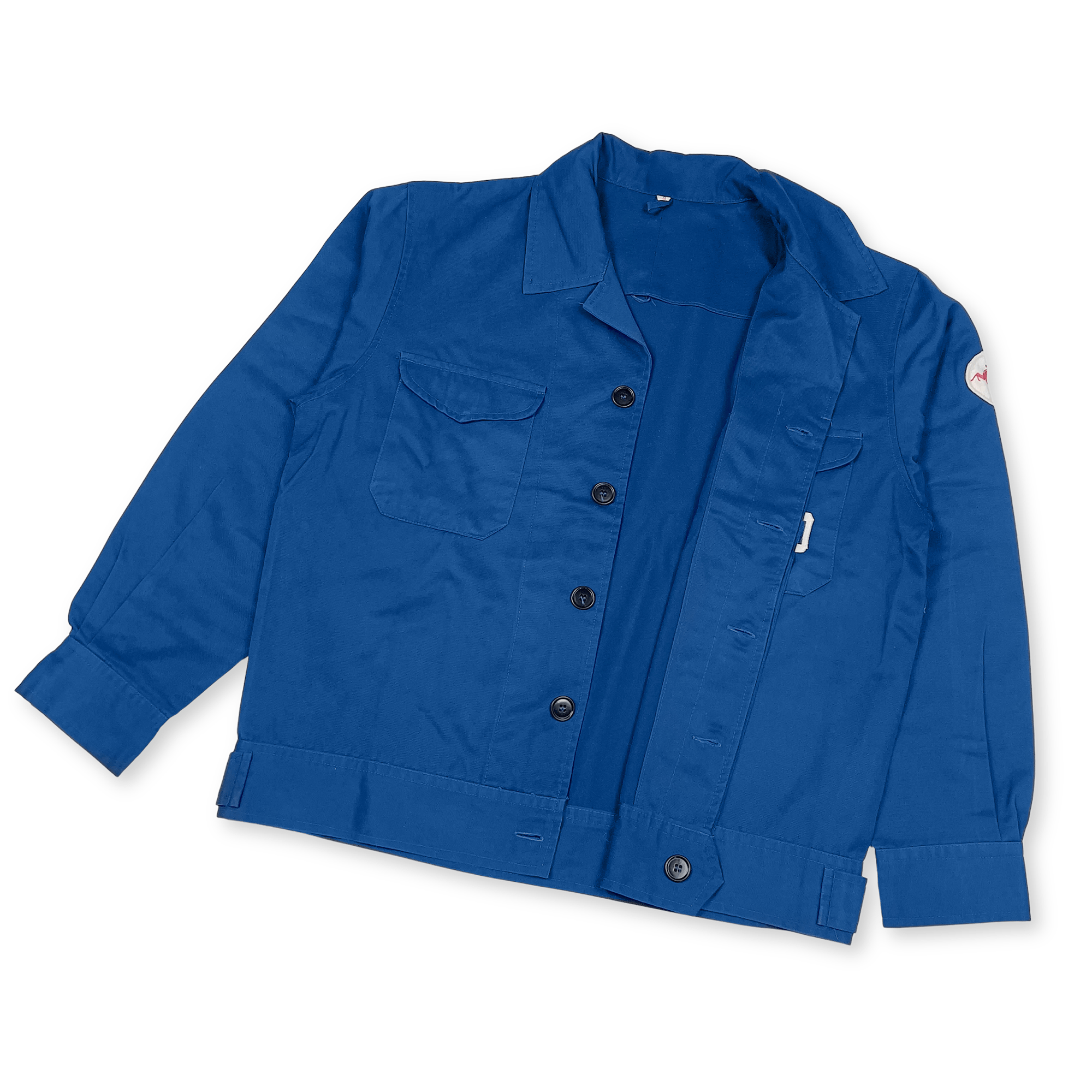 Vintage Showa Era JDM Japan Exxon Mobile Mechanic Staff Jacket Blue - Sugoi JDM