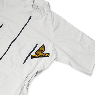 Vintage Showa Era JDM Japan Honda Racing Coveralls Tsunagi Coveralls White - Sugoi JDM