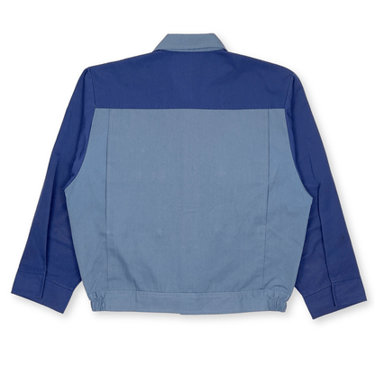 Vintage Showa Japan Cosmo Gas Station Staff Workwear Bomber Jacket Blue - Sugoi JDM