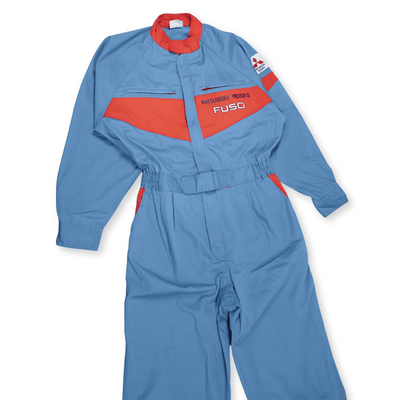 Vintage Showa JDM Mitsubishi Heavy Industries Fuso Coveralls Tsunagi Blue - Sugoi JDM