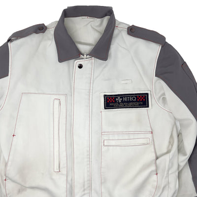 Authentic Retro JDM Japan Nissan HITEQ Mechanic Staff Jacket White - Sugoi JDM