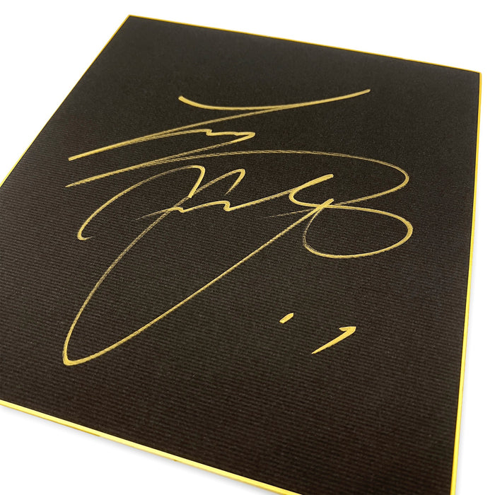 Autographed Signed Nippon Ham Fighters Era Shohei Ohtani Shikishi Black Gold - Sugoi JDM