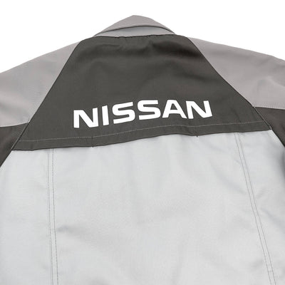 Genuine JDM Retro Japan Nissan Mechanic Staff Jacket 2 Tone Grey - Sugoi JDM