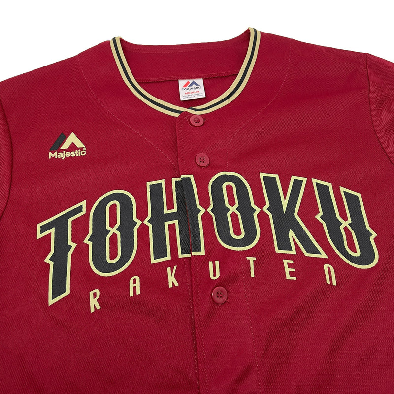 Genuine Majestic Japan Baseball Tohoku Rakuten Eagles Jersey Red - Sugoi JDM