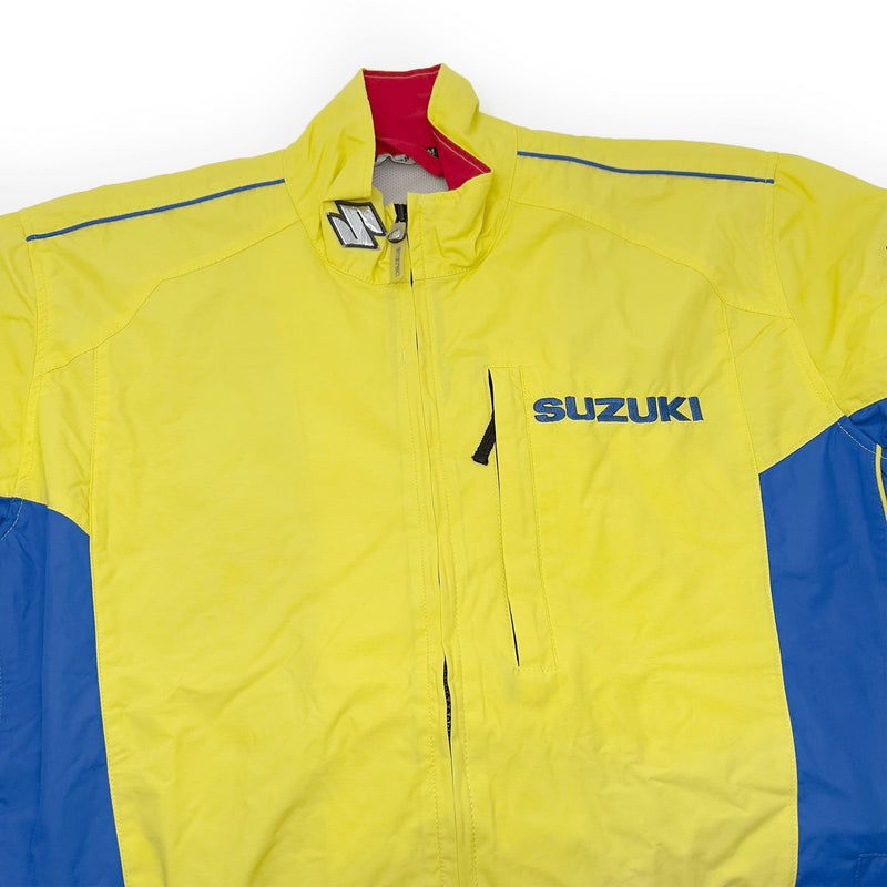 Genuine Retro 1990s JDM Japan Team Suzuki Racing Staff Jacket Yellow - Sugoi JDM