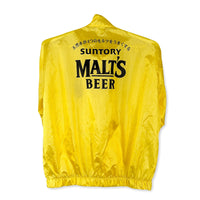 Genuine Retro Japan JDM Suntory 100% Malts Windbreaker Jacket Yellow - Sugoi JDM
