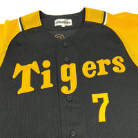 Genuine Retro Mizuno NPB Japan Hanshin Tigers Makoto Imaoka Baseball Knit Jersey #7 - Sugoi JDM