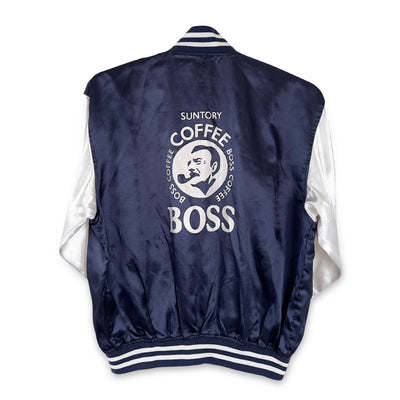 Genuine Vintage JDM Japan Suntory Boss Coffee Varsity Jacket Navy - Sugoi JDM