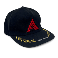 Hats OS Vintage 1990s JDM Japan Advan Yokohama Felt Victory Hat Cap Black