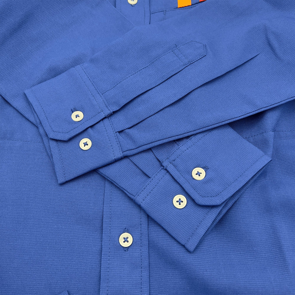 Japan JDM Genuine ENEOS Oil Staff Long Sleeve Button Up Shirt Blue - Sugoi JDM